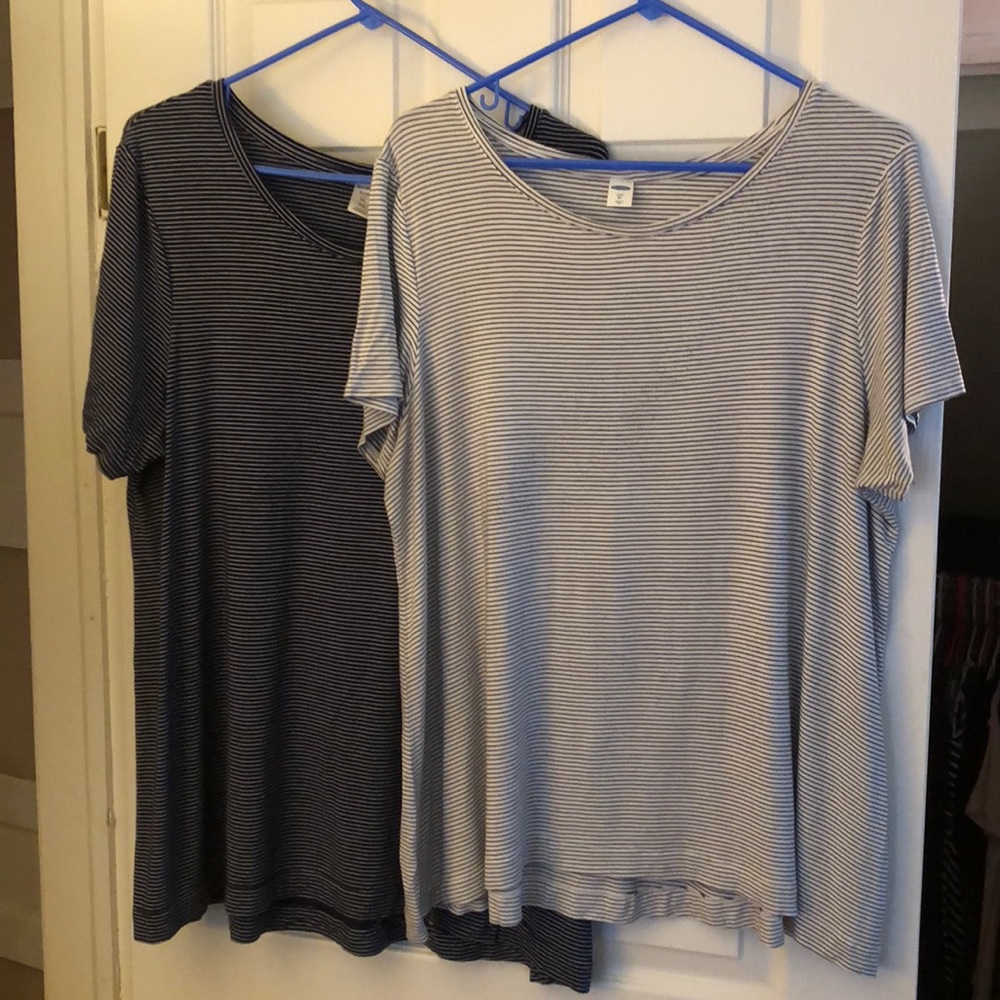 2 Short sleeved luxe tops